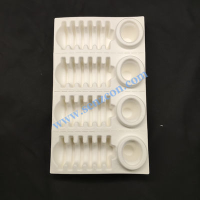 4-in-1 cosmetic eco-friendly paper pulp molded base. It is biodegradable, made of white high-quality dry-pressed sugarcane pulp through molding.