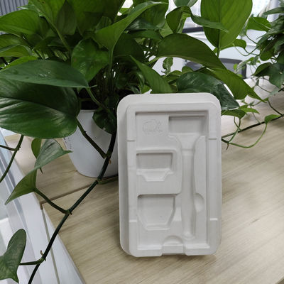 Directly supplied by the manufacturer. Environmentally friendly white plant fiber pulp molded embedded packaging base for manual razors, with shockproof and drop-proof functions.
